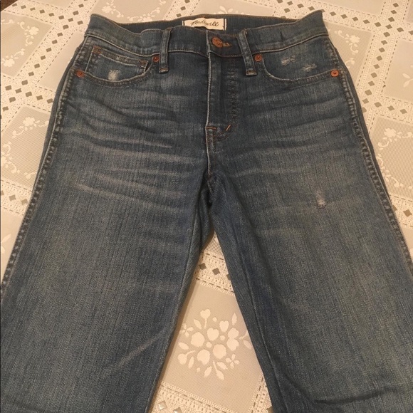 Madewell 9" High-rise Skinny Jeans In Allegra Wash: Rip And Repair, Sz 24 - Picture 6 of 16